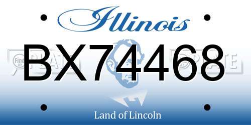 BX74468 Illinois License Plate