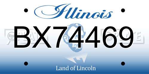 BX74469 Illinois License Plate