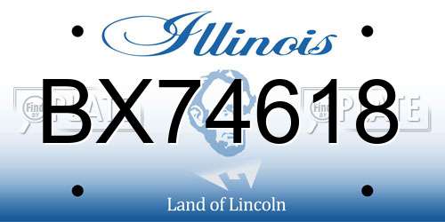 BX74618 Illinois License Plate