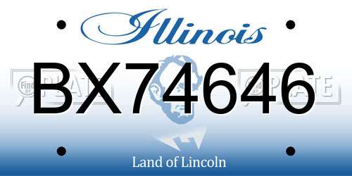 BX74646 Illinois License Plate
