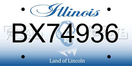 BX74936 Illinois License Plate