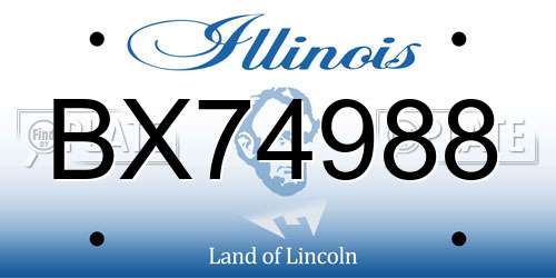 BX74988 Illinois License Plate