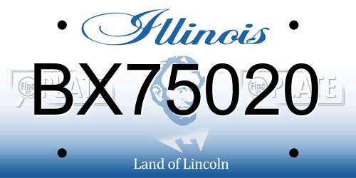 BX75020 Illinois License Plate