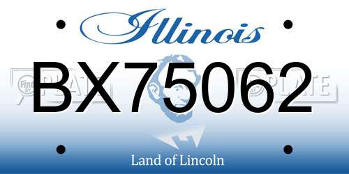 BX75062 Illinois License Plate