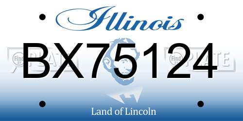 BX75124 Illinois License Plate