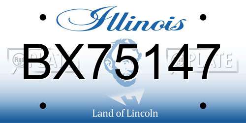 BX75147 Illinois License Plate