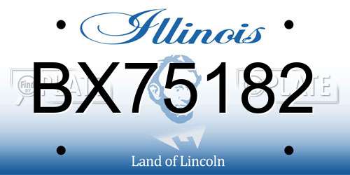 BX75182 Illinois License Plate