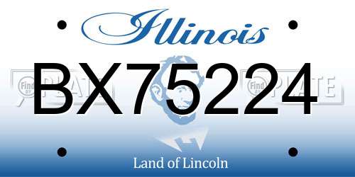 BX75224 Illinois License Plate