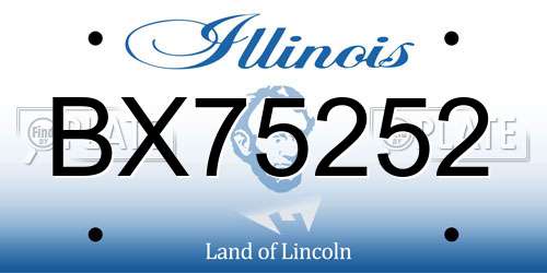 BX75252 Illinois License Plate
