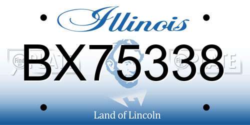 BX75338 Illinois License Plate