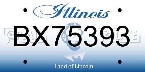 BX75393 Illinois License Plate