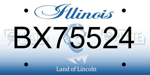 BX75524 Illinois License Plate