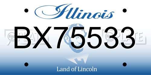 BX75533 Illinois License Plate