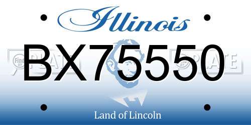 BX75550 Illinois License Plate