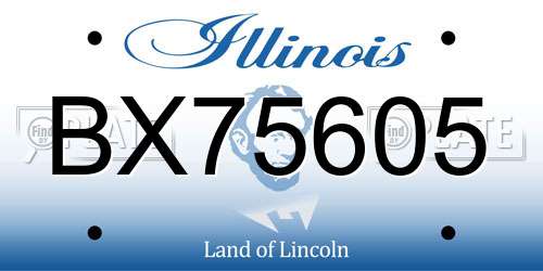 BX75605 Illinois License Plate