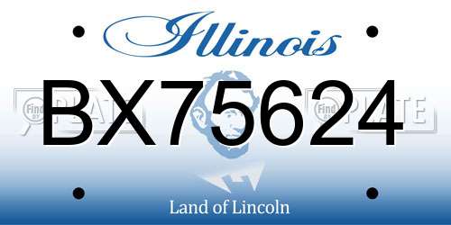 BX75624 Illinois License Plate