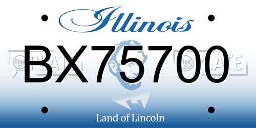 BX75700 Illinois License Plate
