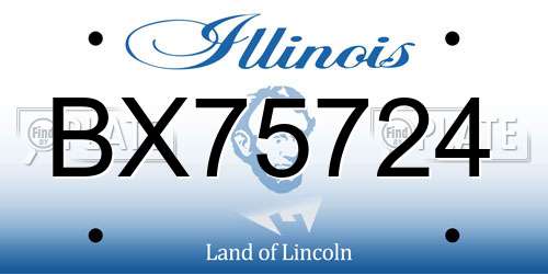 BX75724 Illinois License Plate