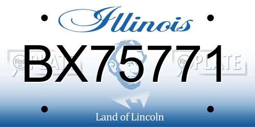 BX75771 Illinois License Plate