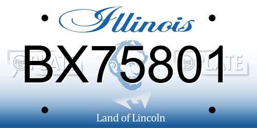 BX75801 Illinois License Plate