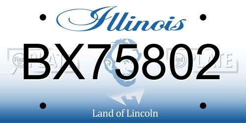 BX75802 Illinois License Plate
