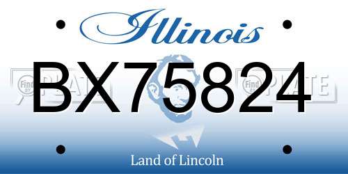 BX75824 Illinois License Plate