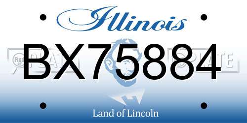 BX75884 Illinois License Plate