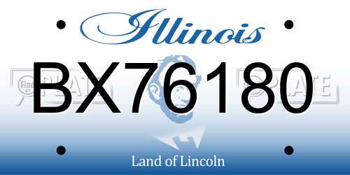 BX76180 Illinois License Plate