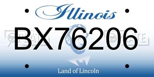 BX76206 Illinois License Plate