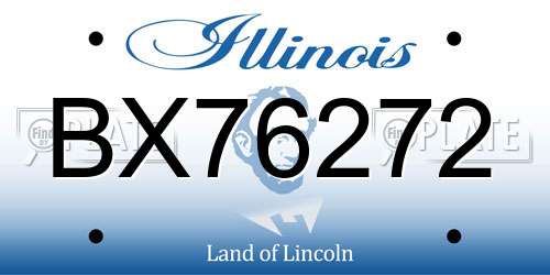 BX76272 Illinois License Plate