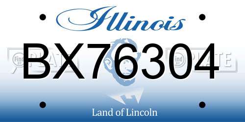BX76304 Illinois License Plate
