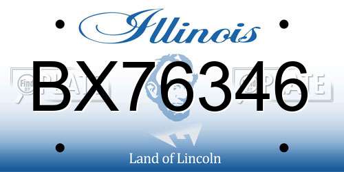 BX76346 Illinois License Plate