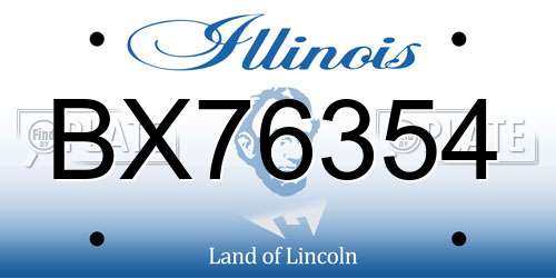 BX76354 Illinois License Plate