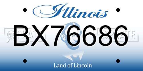 BX76686 Illinois License Plate