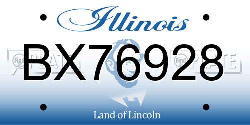 BX76928 Illinois License Plate