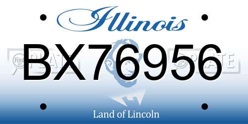 BX76956 Illinois License Plate