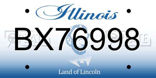 BX76998 Illinois License Plate