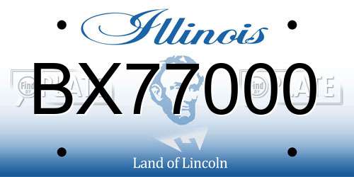 BX77000 Illinois License Plate