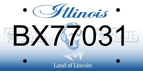 BX77031 Illinois License Plate