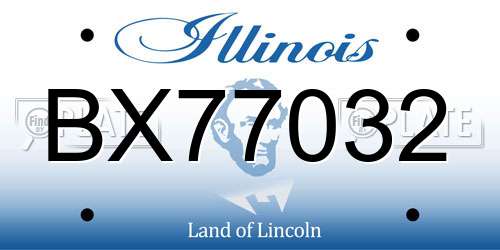 BX77032 Illinois License Plate