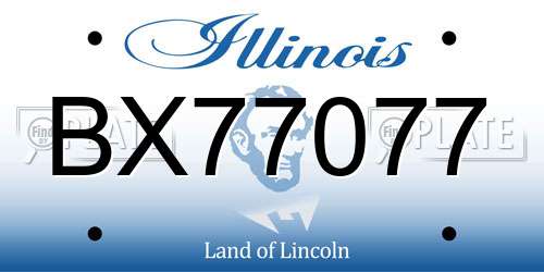 BX77077 Illinois License Plate