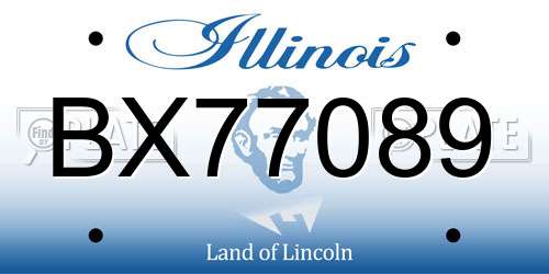 BX77089 Illinois License Plate