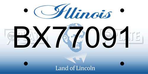 BX77091 Illinois License Plate