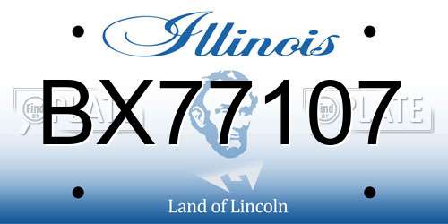 BX77107 Illinois License Plate