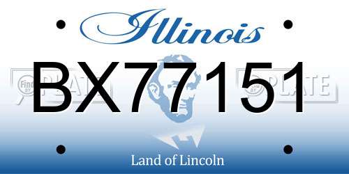 BX77151 Illinois License Plate
