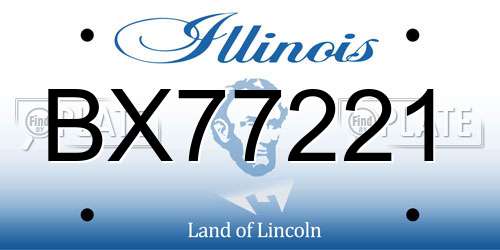 BX77221 Illinois License Plate