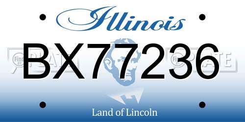 BX77236 Illinois License Plate