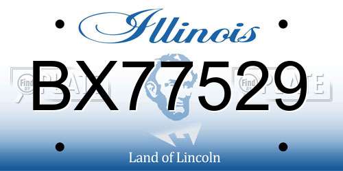 BX77529 Illinois License Plate