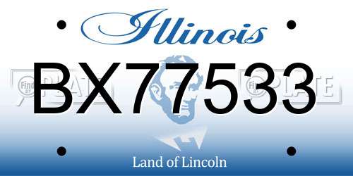 BX77533 Illinois License Plate