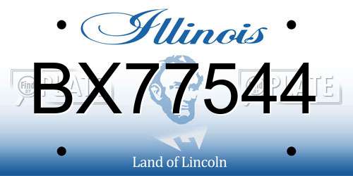 BX77544 Illinois License Plate